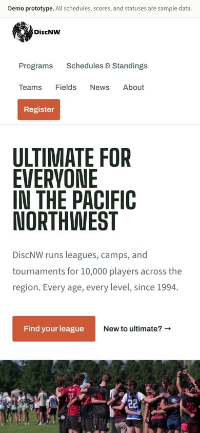 The DiscNW website