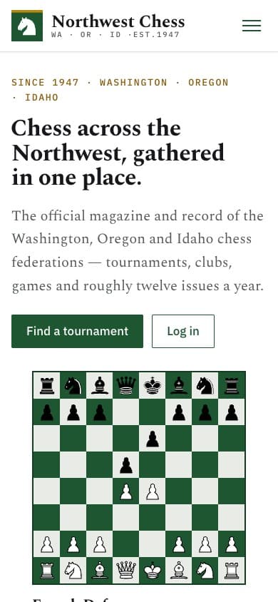 The Northwest Chess website